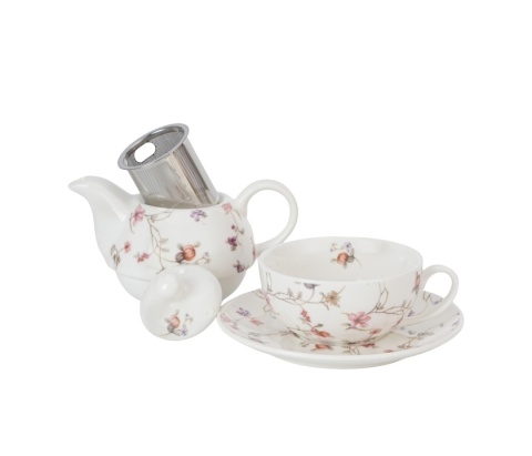 Filiżanka imbryk sitko zaparzacz tea for one Safa kwiaty