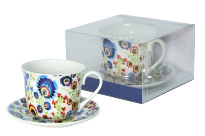 Filiżanka jumbo Livello prezent porcelana folk kwiaty