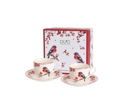 Filiżanki do espresso Christmas Birds 2szt na święta ptaki