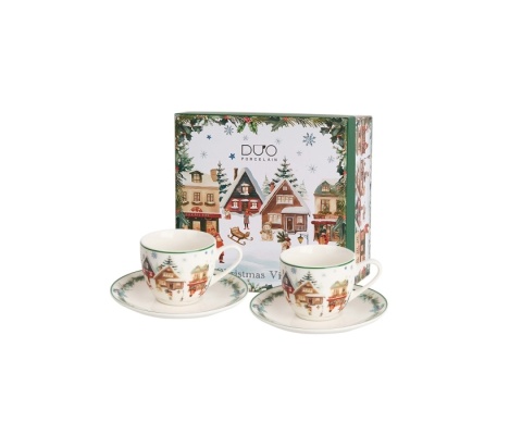 Filiżanki do espresso Christmas Village 2 szt na święta