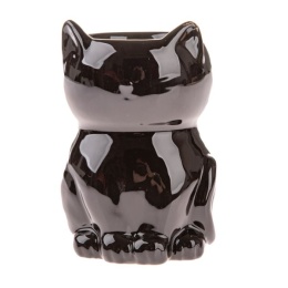 Kominek na olejek wosk zapachowy kot czarny ceramika