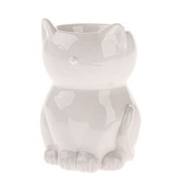 Kominek na wosk olejek zapachowy kot biały ceramika ozdoba