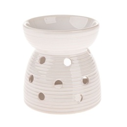 Kominek na wosk olejek zapachowy ceramika biały przecierany