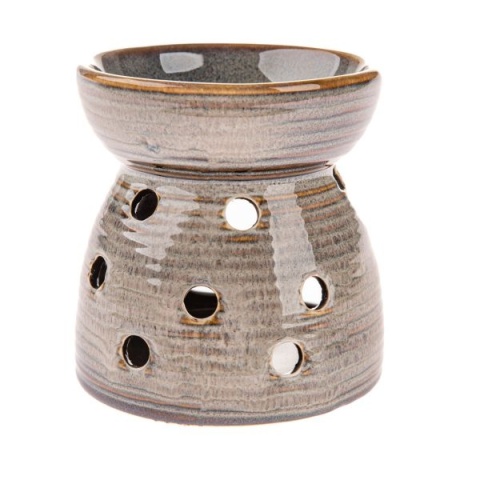 Kominek na olejek wosk zapachowy ceramika brąz przecierany