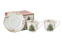 Filiżanki do herbaty prezent na święta choinka porcelana