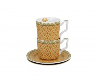 Filiżanki espresso ze spodkami Solis geometric porcelana