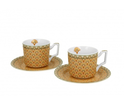 Filiżanki espresso ze spodkami Solis geometric porcelana