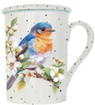 Kubek z zaparzaczem sitko na prezent ptak ceramika matowa
