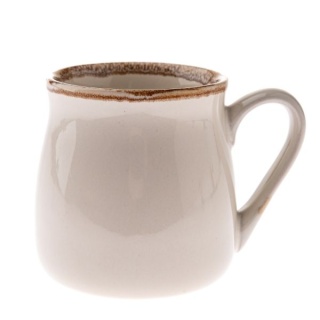 Kubek na grzańca ceramiczny beżowy brązowy do herbaty