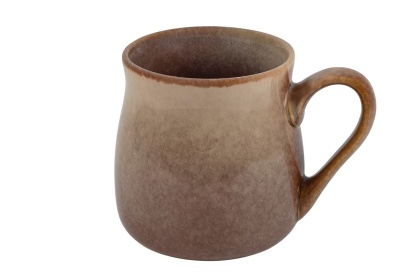 Kubek ceramiczny do kawy herbaty brązowy beżowy na grzańca