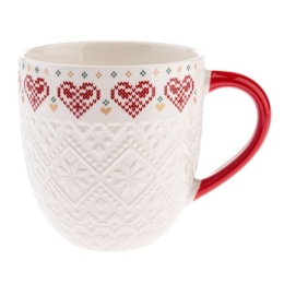 Kubek porcelanowy serca prezent na święta do kawy herbaty