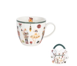 Kubek do herbaty porcelana christmas nutcracker w obwolucie