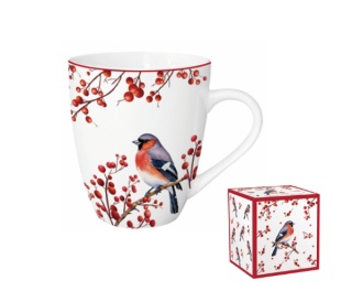 Kubek jumbo xxl boże narodzenie christmas birds ptaki gil