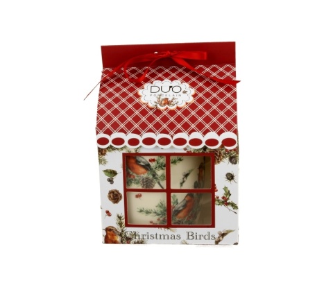 Kubek do herbaty porcelana christmas birds ptaki domek