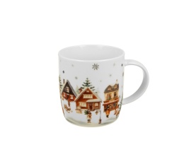 Kubek do kawy porcelana christmas village domek na święta