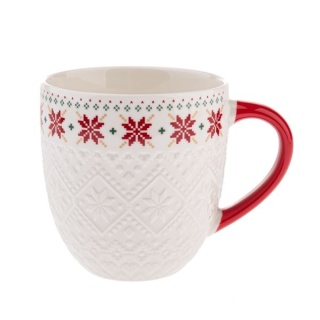 Kubek porcelanowy śnieżynki prezent na święta do herbaty