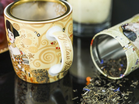 Kubek w puszce do herbaty kawy Klimt Adela Carmani prezent