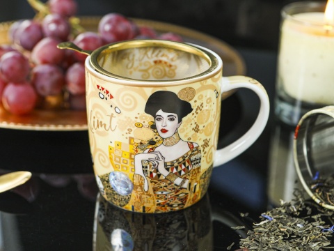 Kubek w puszce do herbaty kawy Klimt Adela Carmani prezent