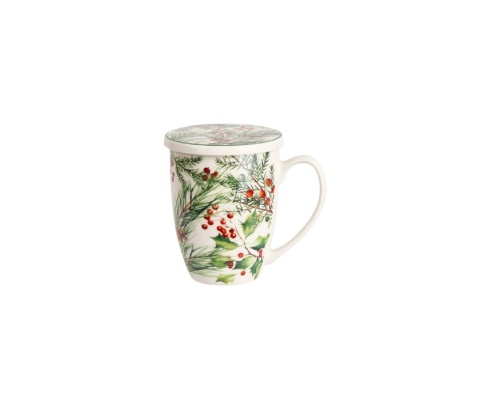 Kubek z sitkiem do herbaty christmas leaves święta choinka