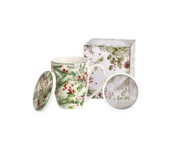 Kubek z sitkiem do herbaty christmas leaves święta choinka