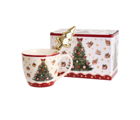 Kubek do herbaty z sitkiem christmas tree święta choinka