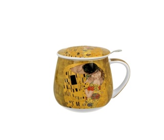 Kubek z zaparzaczem baryłka do herbaty ziół Klimt the kiss
