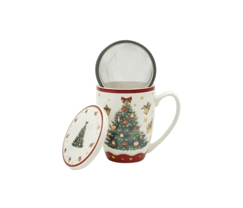 Kubek z sitkiem do herbaty christmas tree święta choinka