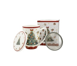 Kubek z sitkiem do herbaty christmas tree święta choinka