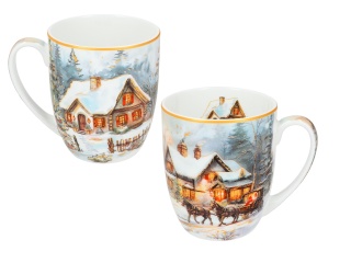 Kubki do kawy Carmani 2 szt kubek prezent na święta dom zimą