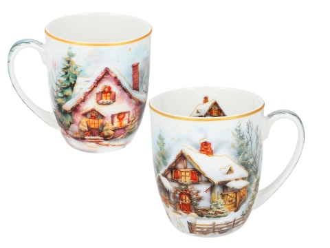 Kubki do kawy Carmani 2 szt kubek prezent na święta dom zimą