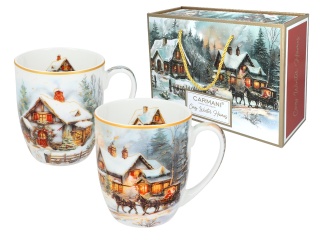 Kubki do kawy Carmani 2 szt kubek prezent na święta dom zimą