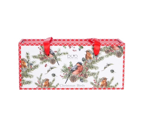 Kubki do herbaty 2szt prezent na święta Christmas Birds ptak