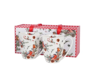 Kubki do herbaty 2szt prezent na święta Christmas Birds ptak