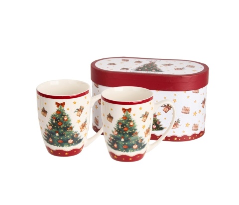 Kubki do kawy 2 szt prezent na święta Christmas Tree choinka