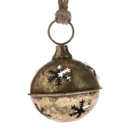 Dzwonek metalowy wiszący złoty do drzwi kula śnieżka