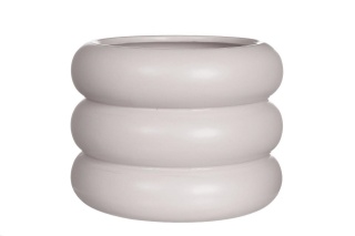 Osłonka na kwiaty doniczka Chubby biała matowa dekoracja