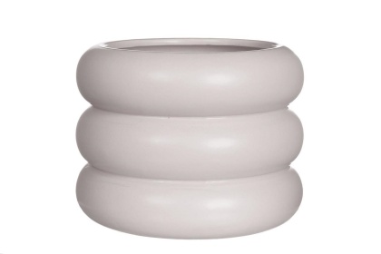 Osłonka na kwiaty doniczka Chubby biała matowa dekoracja