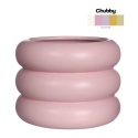 Osłonka na kwiaty doniczka Chubby różowa matowa ozdobna