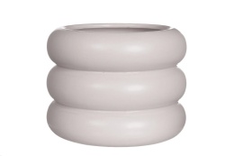 Osłonka na kwiaty doniczka Chubby biała matowa ozdobna