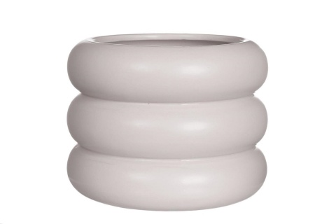 Osłonka na kwiaty doniczka Chubby biała matowa ozdobna