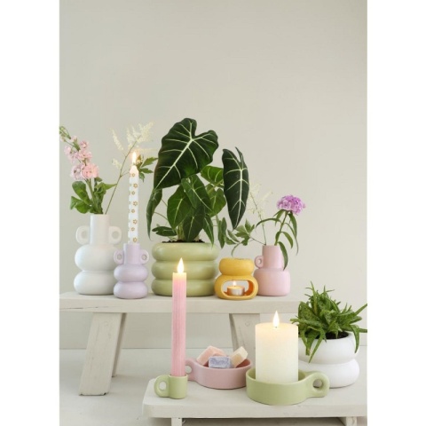 Osłonka na kwiaty doniczka Chubby biała matowa ozdobna