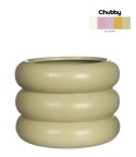 Osłonka na kwiaty doniczka Chubby zielona matowa dekoracja