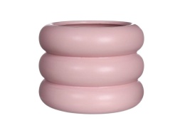 Osłonka na kwiaty doniczka Chubby różowa matowa