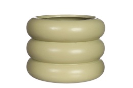 Osłonka na kwiaty doniczka Chubby zielona matowa dekoracja