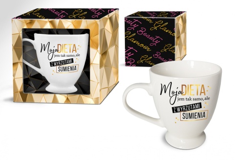 Porcelanowy kubek Glamour na nóżce Moja Dieta II gatunek