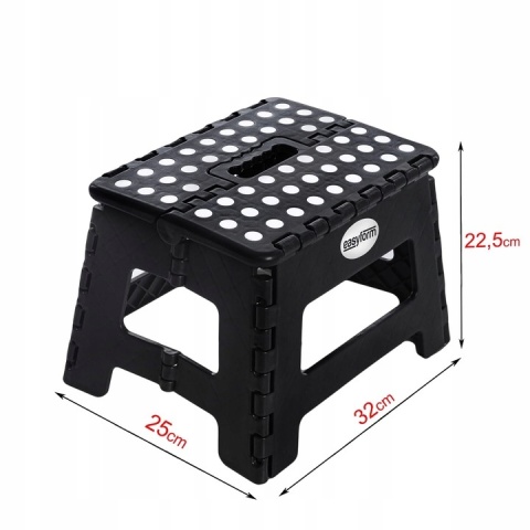 Stołek taboret składany antypoślizgowy czarny do kuchni
