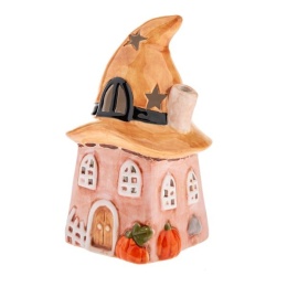 Świecznik ceramika Halloween domek na tealight na prezent