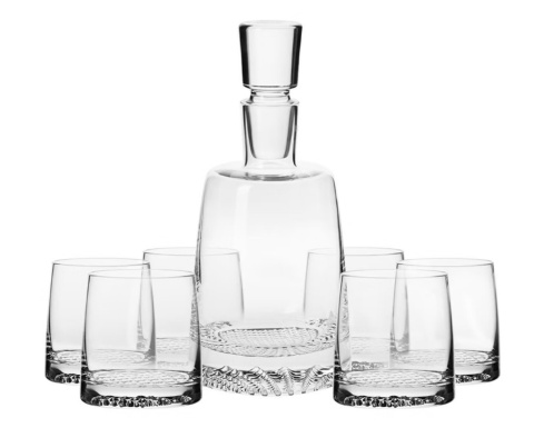 Krosno komplet do whisky 7 el Fjord karafka szklanki szkło