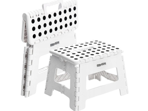 Taboret stołek składany antypoślizgowy biały do kuchni