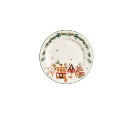 Talerz deserowy porcelana 2 szt christmas village święta
